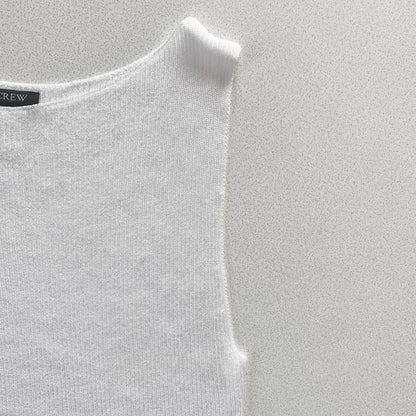 white shirring rib tops