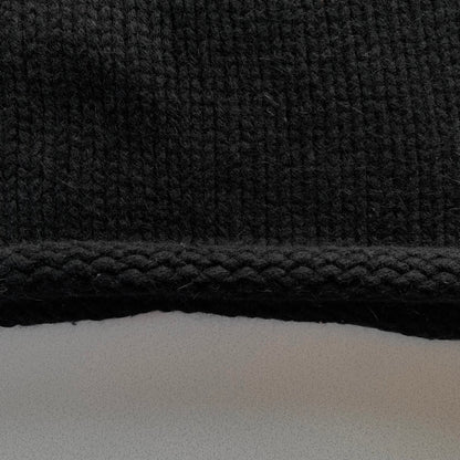 black french sleeve knit tops